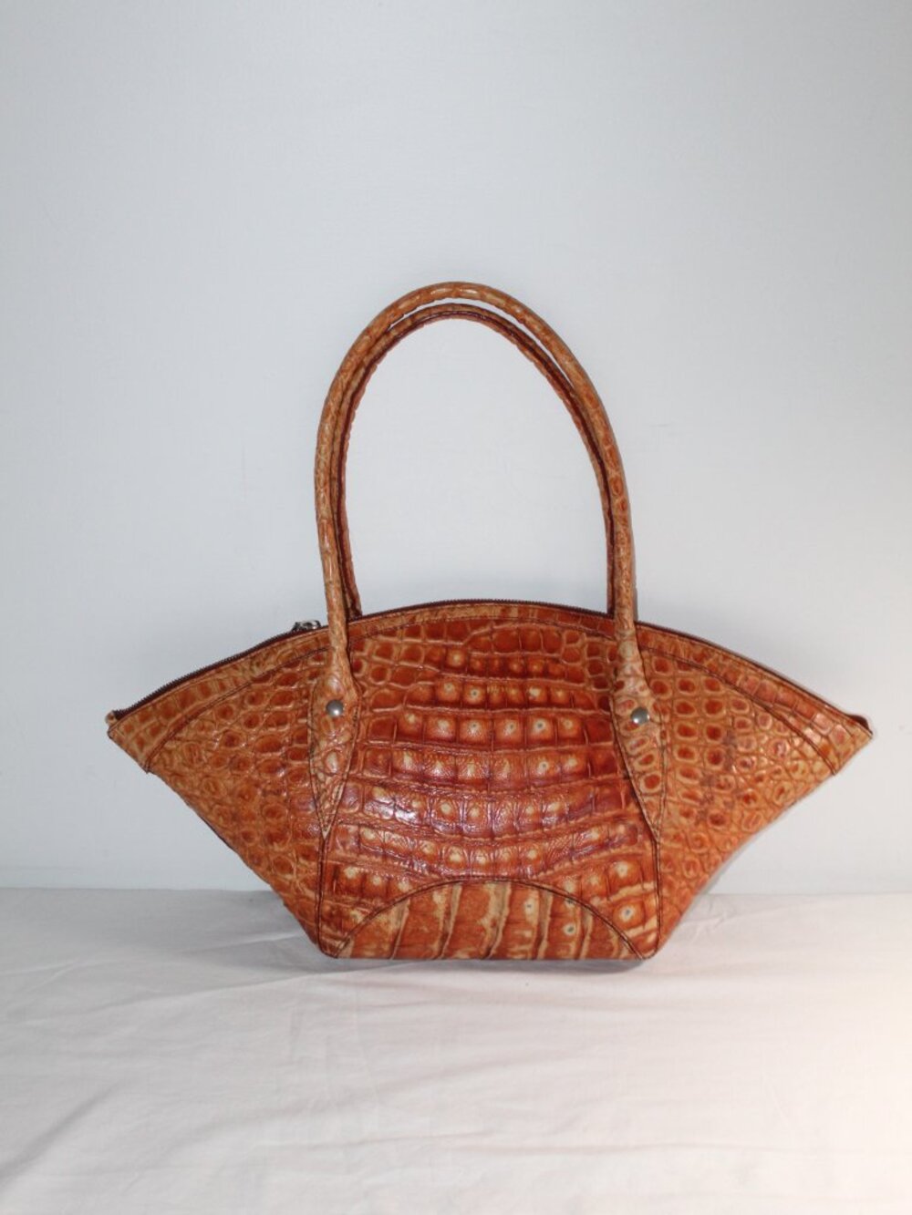 NWT TARDINI Basket Shoulder Bag Genuine Crocodile Tote